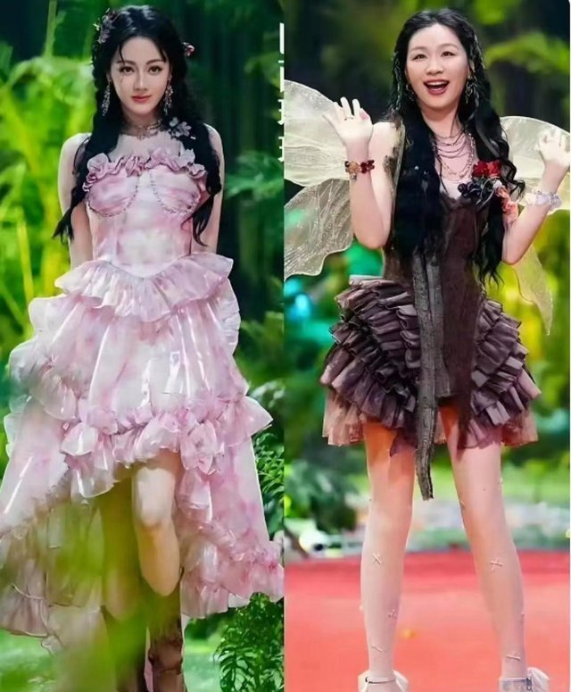 是不是迪丽热巴和金靖把鞋子穿混了！互换鞋子之后，视觉上看着反倒协调舒服不少。