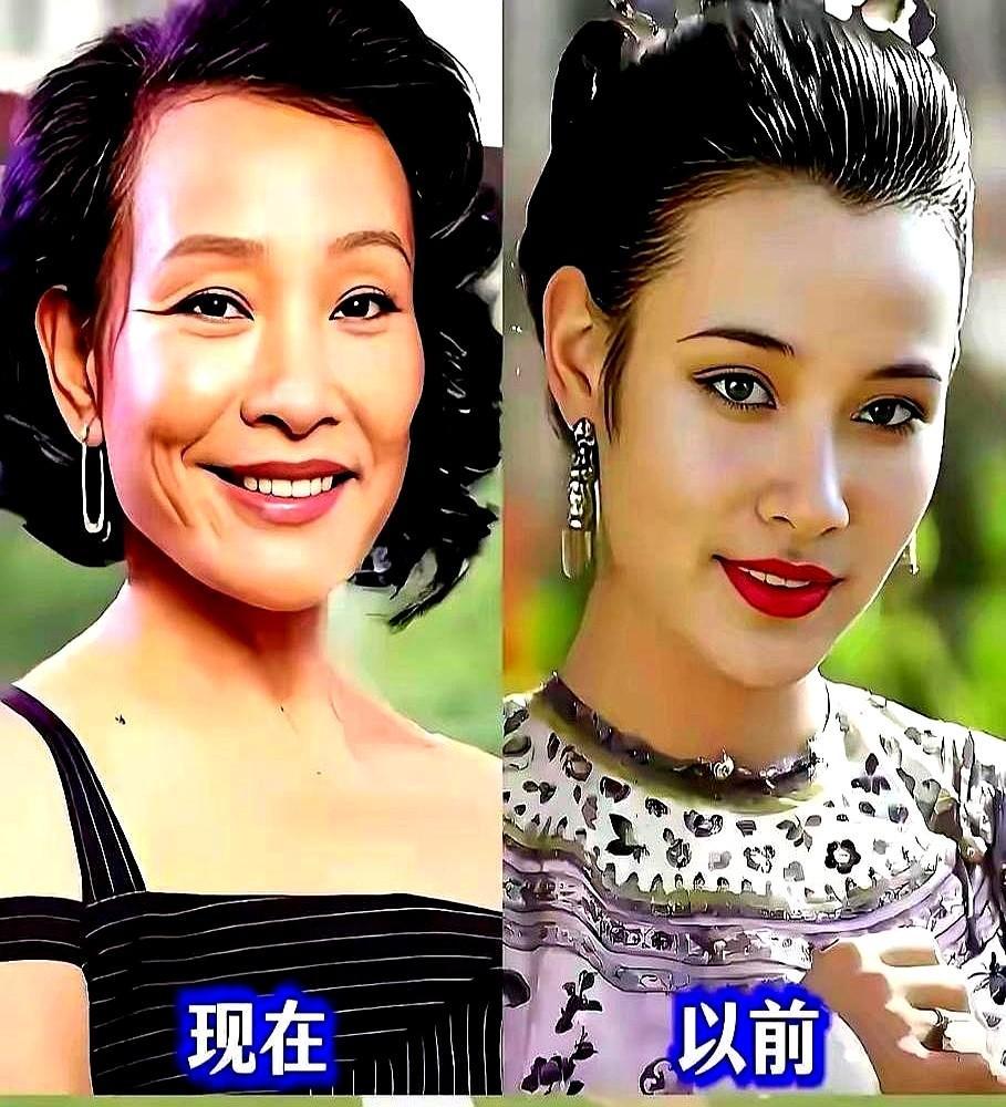 别再信刘晓庆的精修图了。路人驾校随手一拍，片场生图流出，僵硬的苹果肌、发腮下