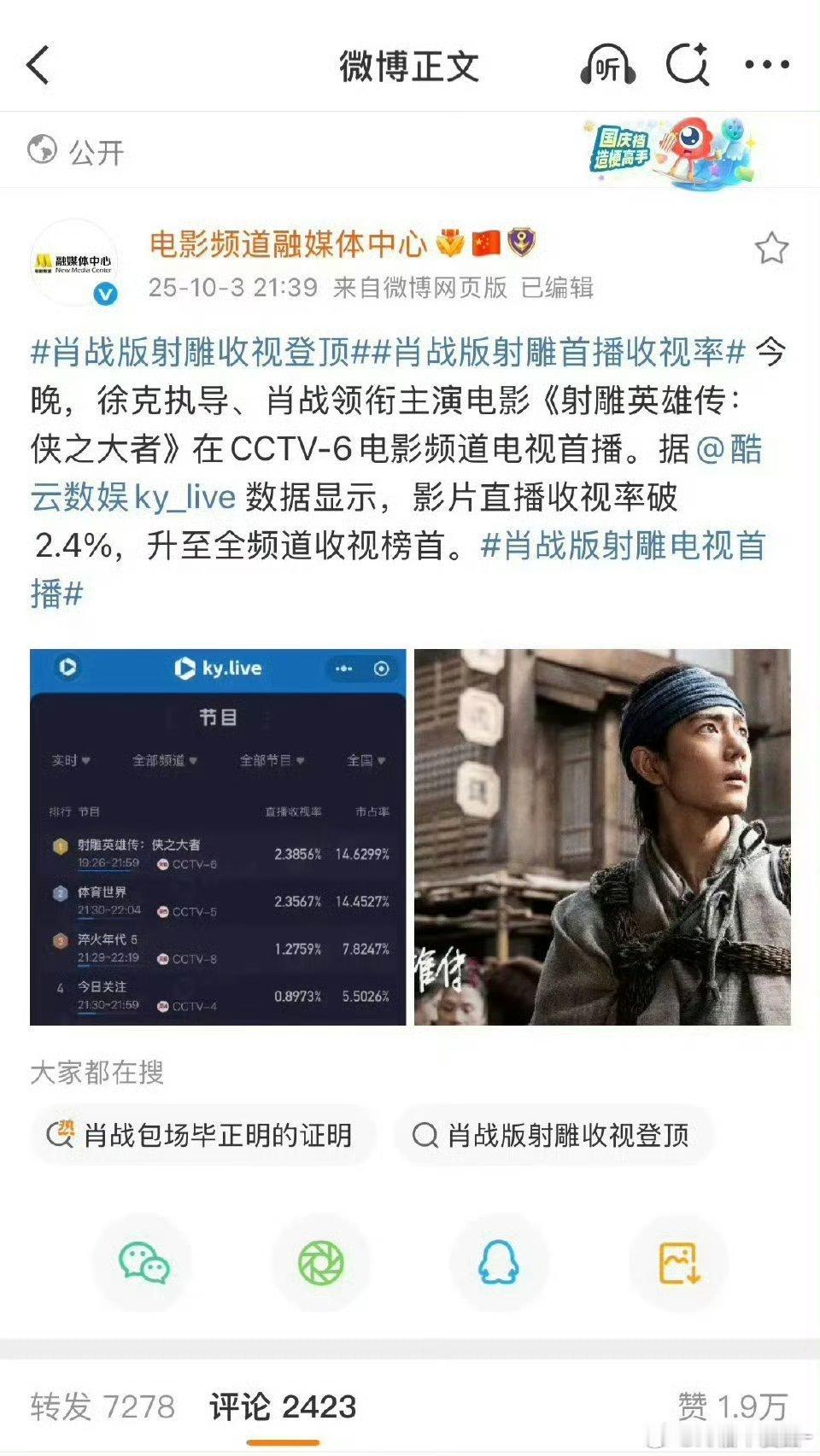 射雕不是去年春节档的电影吗？只知道射雕就是很棒从预售开始整整3.57个亿！演