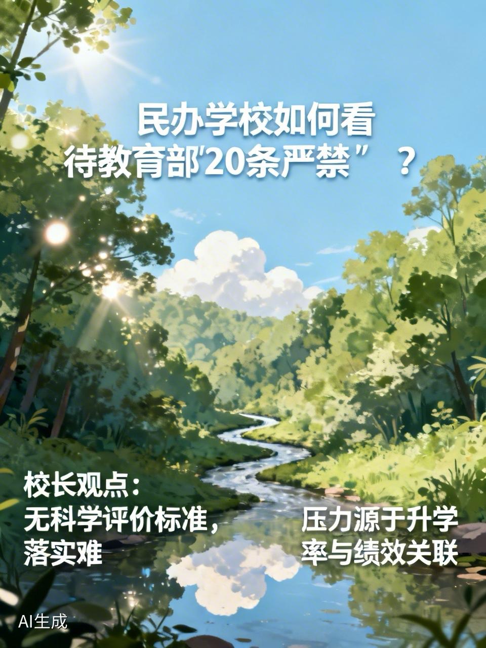 民办学校如何看待教育部“20条严禁”？昨天，和一位民办学校的校长聊天，谈到了最
