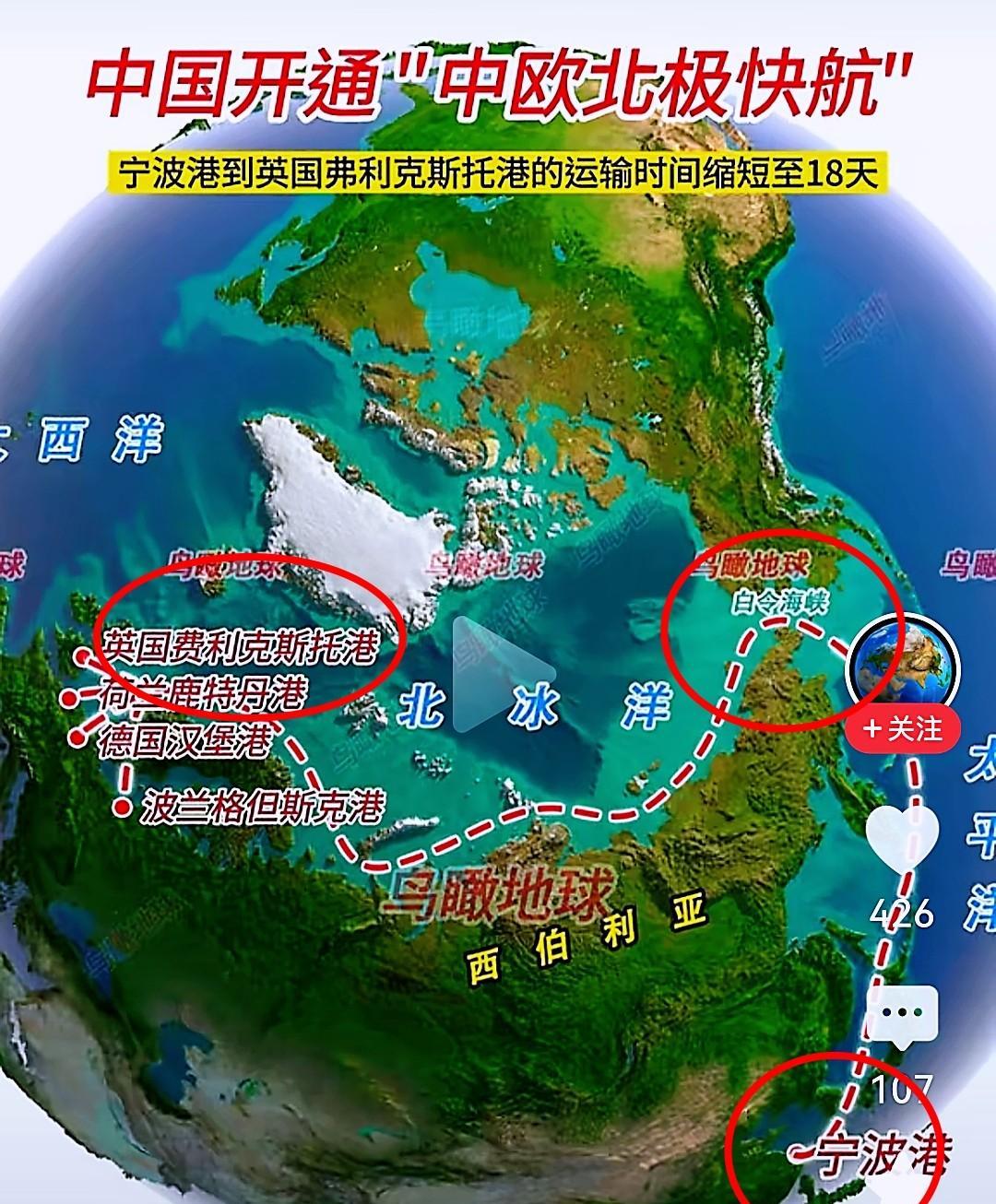 中欧北极快航这条路是怎么走的？看了这两幅地图就大概明白了…