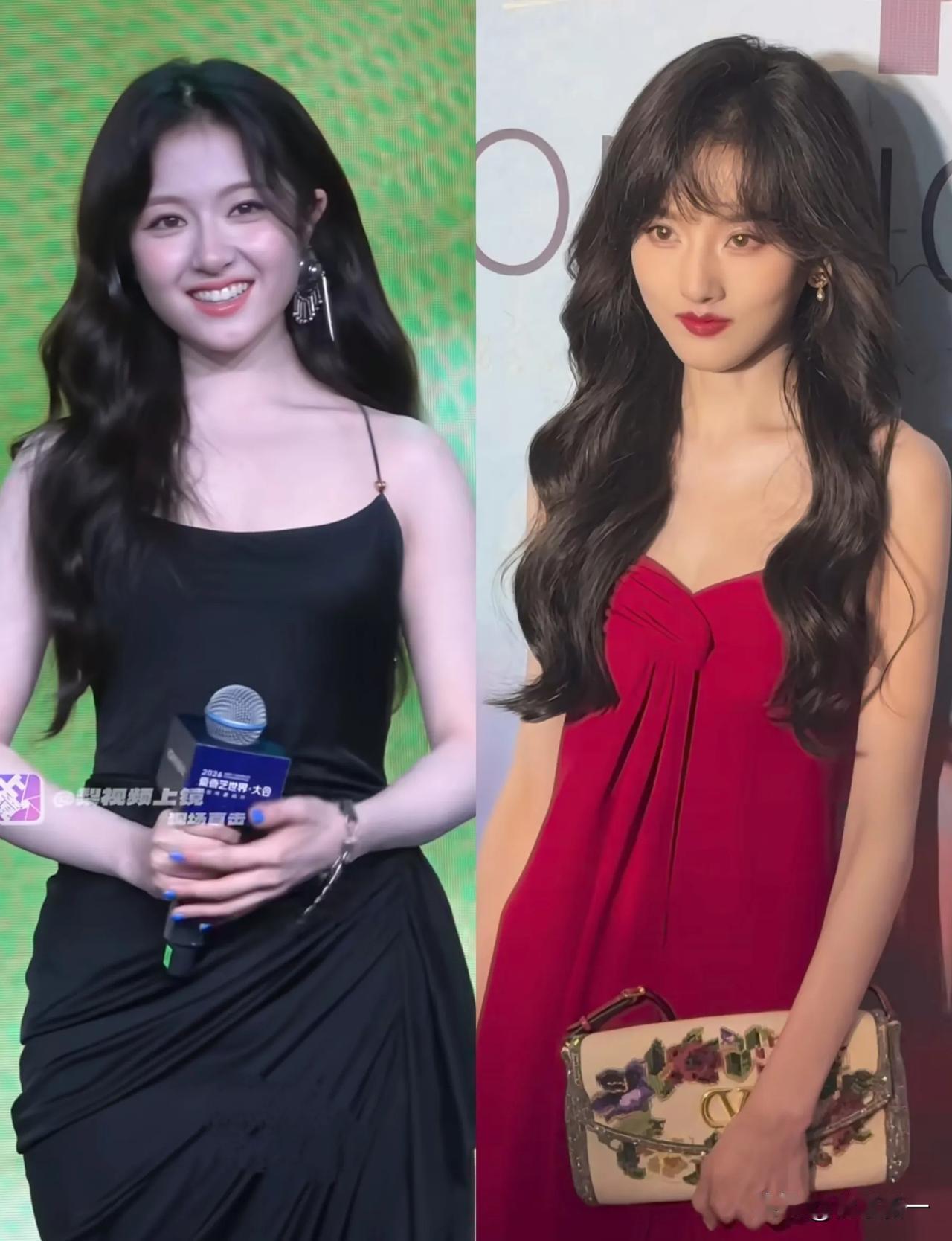 和李兰迪一比，宋祖儿是真的瘦到“皮包骨”了！本来就不大的巴掌脸，只剩小尖尖了，手