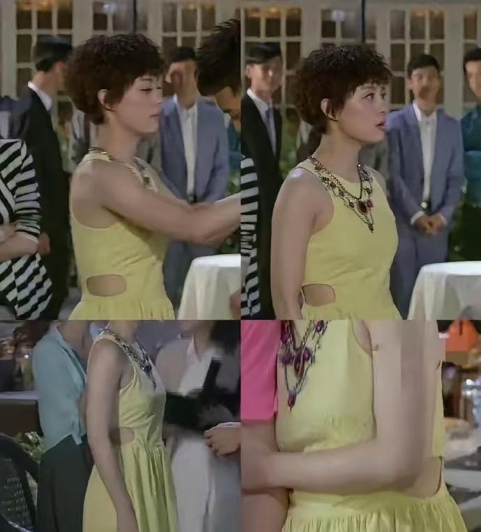 孙俪早些年这黄裙子真漂亮，一点赘肉没有，那时候孙俪演的辣妈真是看起来特别有趣，还