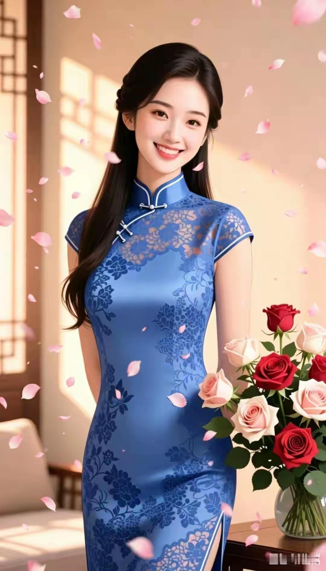 旗袍雅韵，历史悠久。文化传承，国风古韵。气质端庄，雍容华贵。