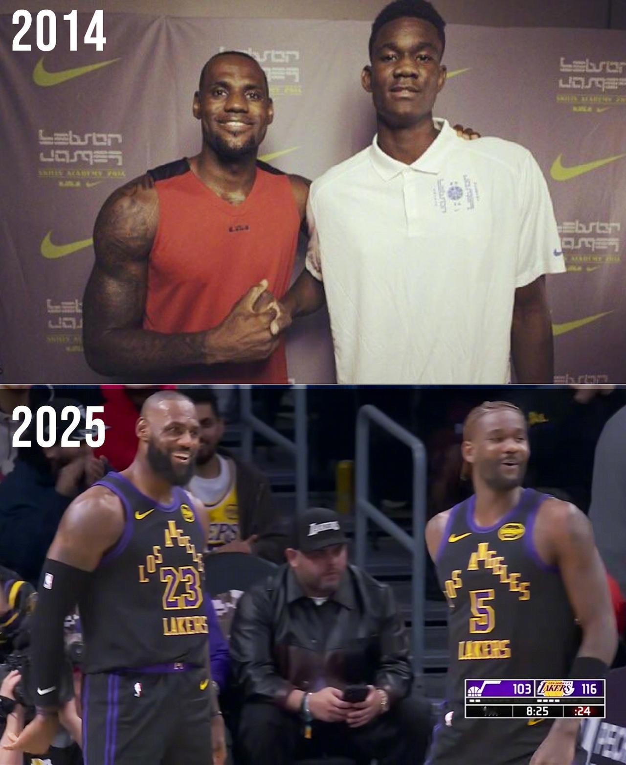 詹姆斯又长高了吗？詹姆斯首秀给艾顿传了个空接，但其实早在11年前，艾顿接接过