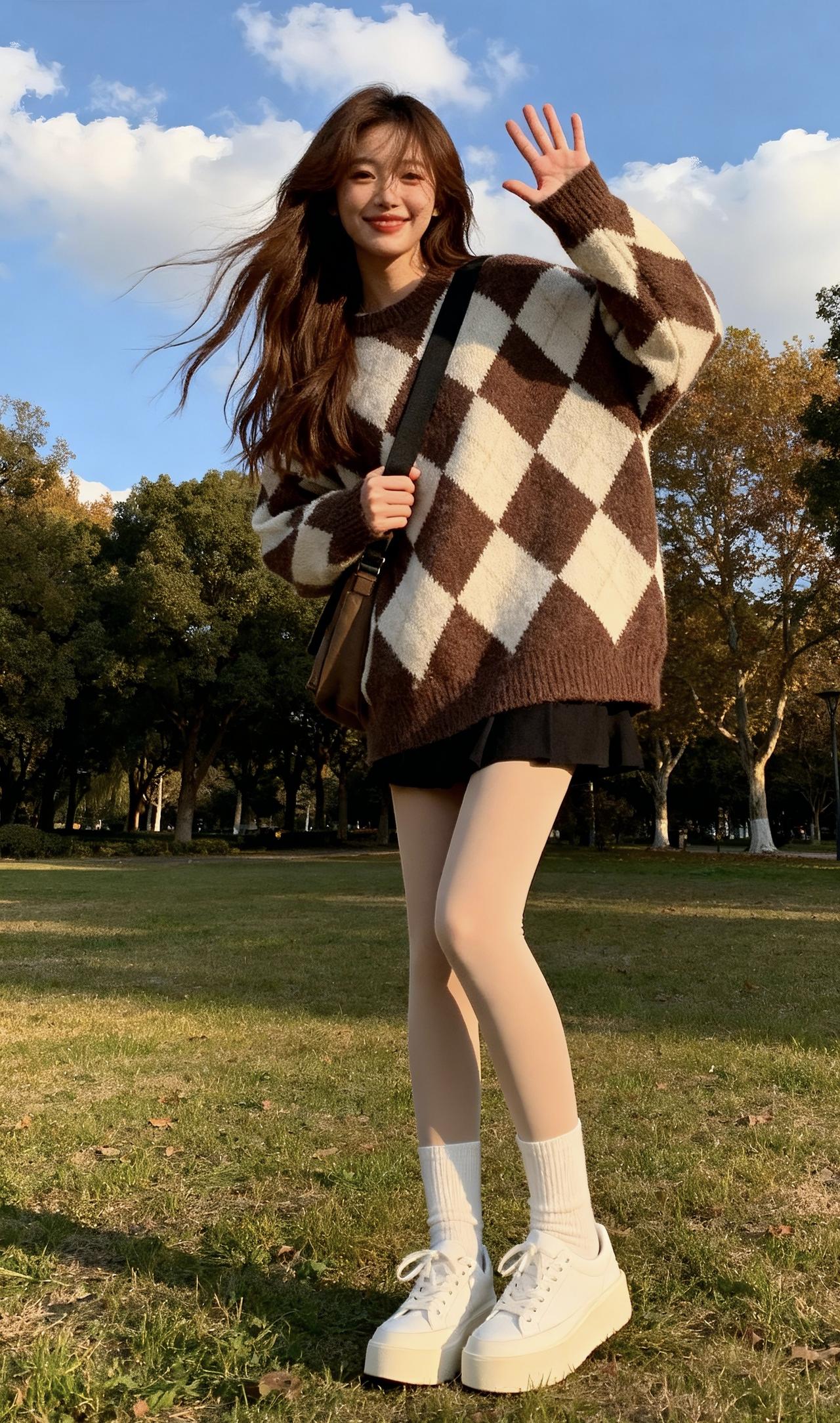 出来玩啊！不要辜负这么好的天气！冬日暖阳下的穿搭，阳光洒在发稍，逛逛坐坐，享受一