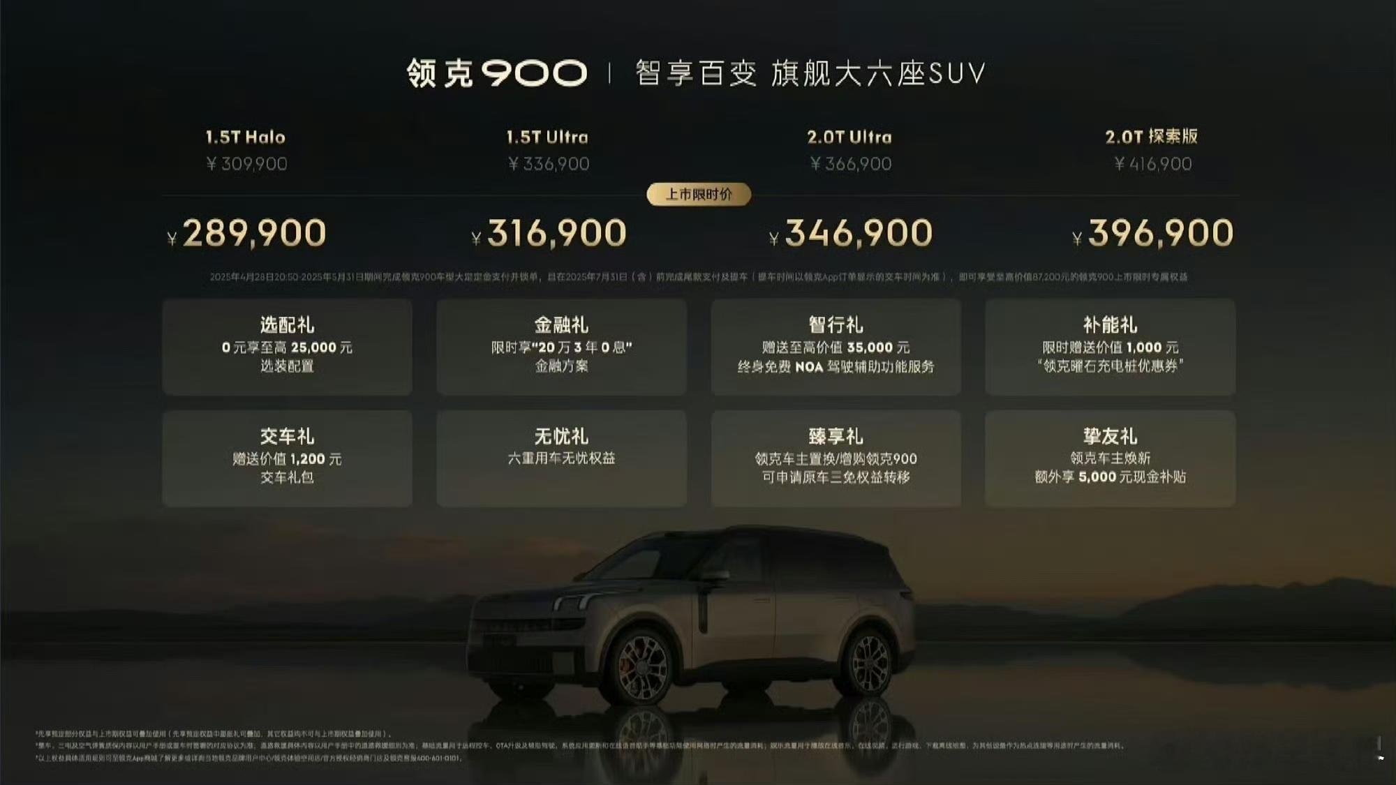 其实领克900，30.99-41.69万的价格并没有很炸裂，限时价格减掉的2万，