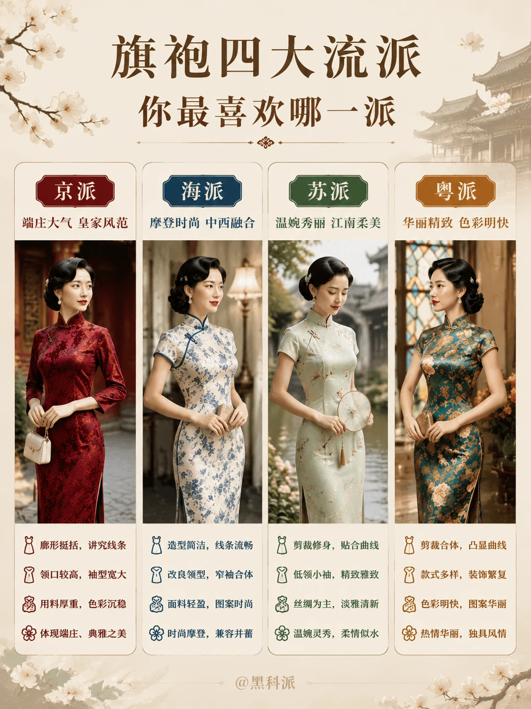 中国旗袍四大流派，你最喜欢哪一派？