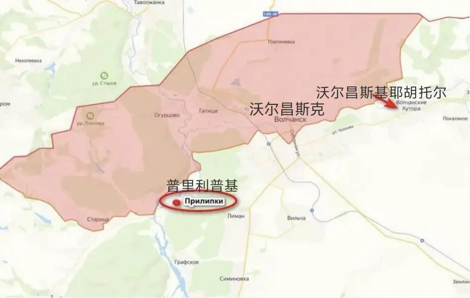 俄军在哈尔科夫北部的沃尔昌斯克及其周边已经占据了大片地盘。目前，俄军在沃尔昌斯克