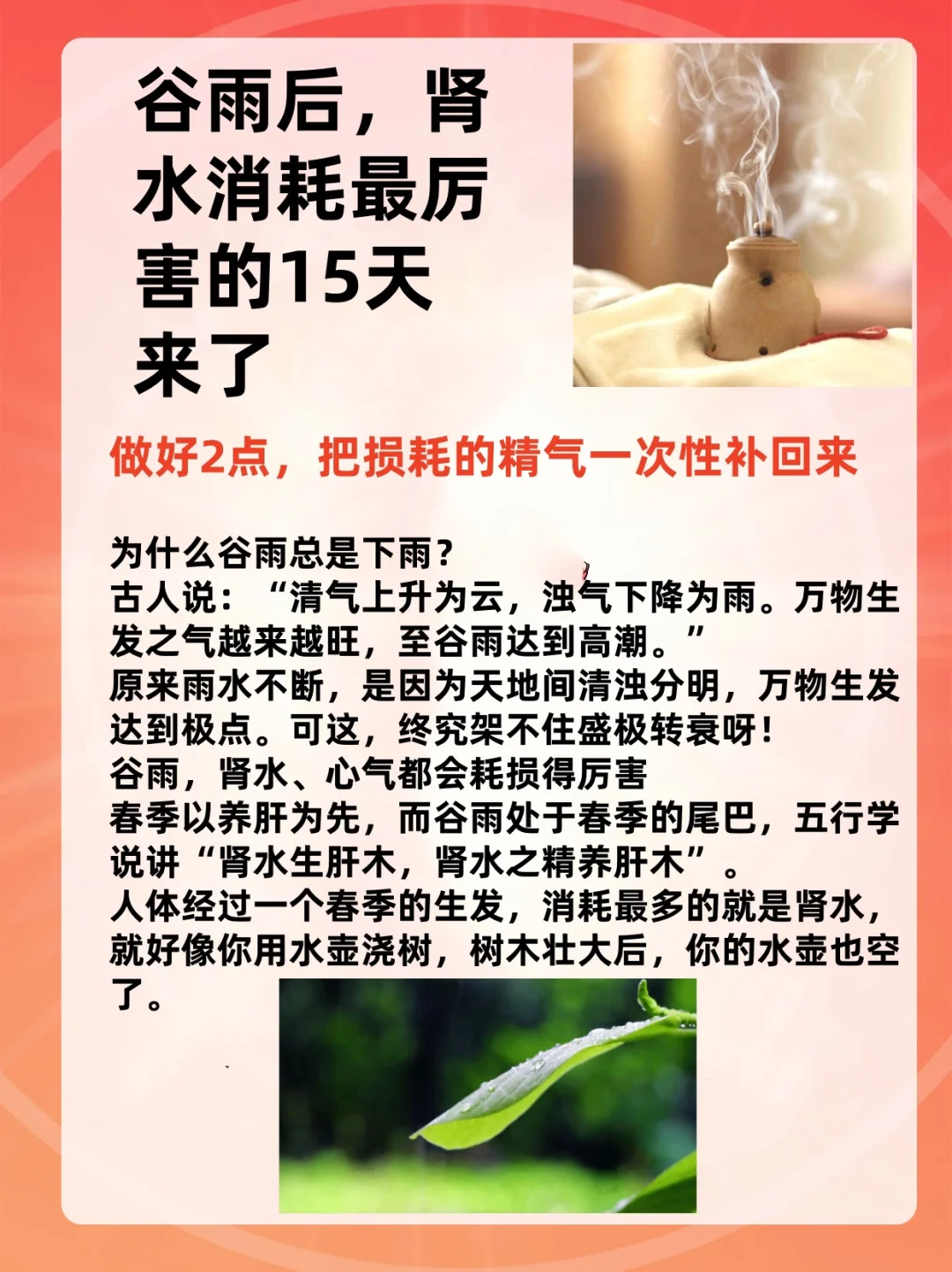 谷雨后，肾水消耗最厉害的15天来了