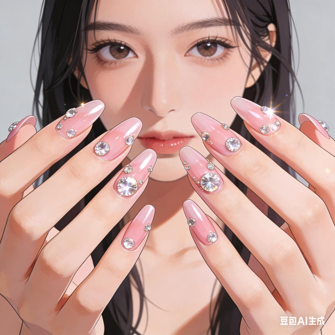 散步的时候，看到一个美甲店里头挂着各式各样的美甲，让人眼花缭乱的。我对于做美