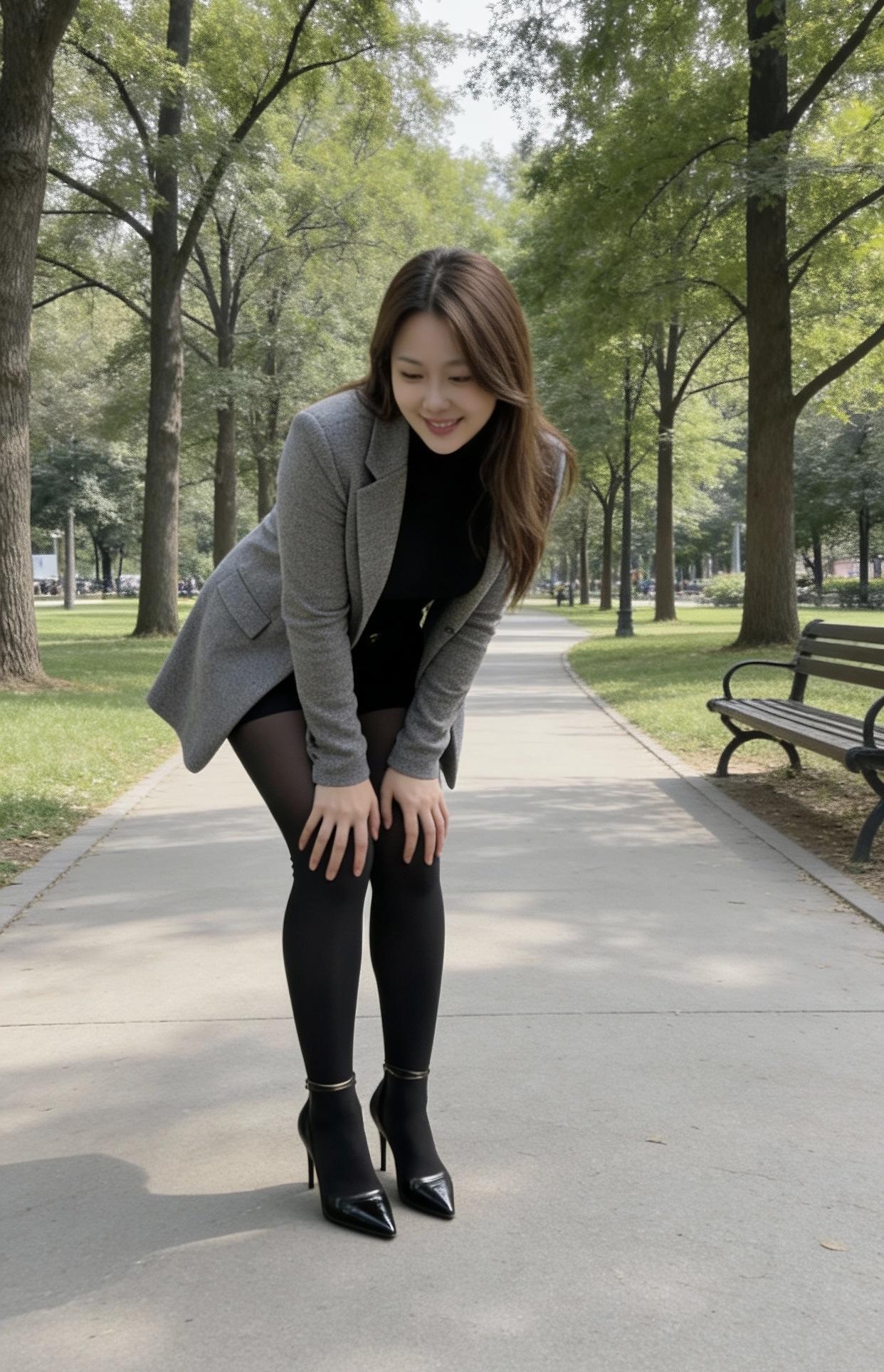 你见过穿着简单打扮很气质的女人吗都市雅痞风穿搭，黑丝与高跟鞋的完美结合，尽显时尚