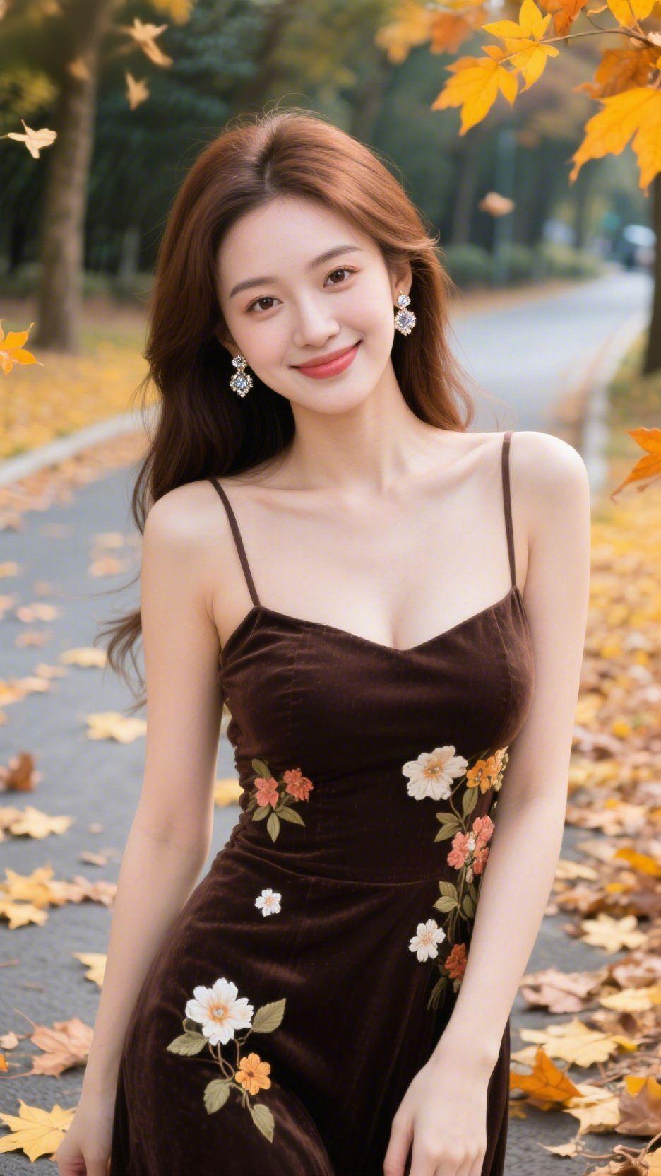 秋林小径染金黄风卷着金叶悠悠打旋飘落，铺满林间蜿蜒的小路。暖融融的日光穿过