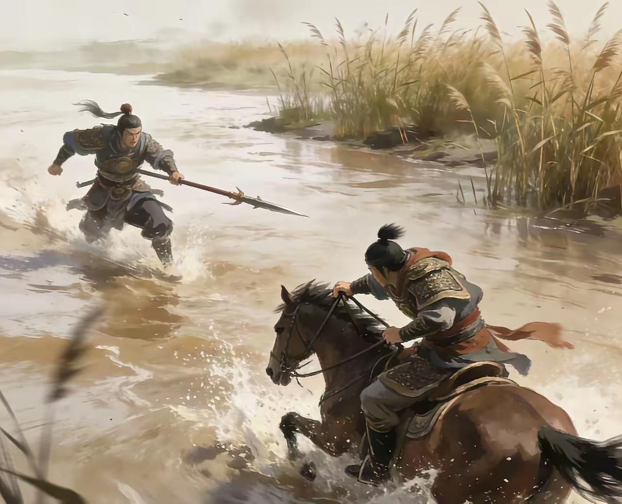 秦琼趴在马背上喘了好一阵子粗气，才慢慢从泥里拔出腿来。他那匹黄骠马也是倒霉催的，