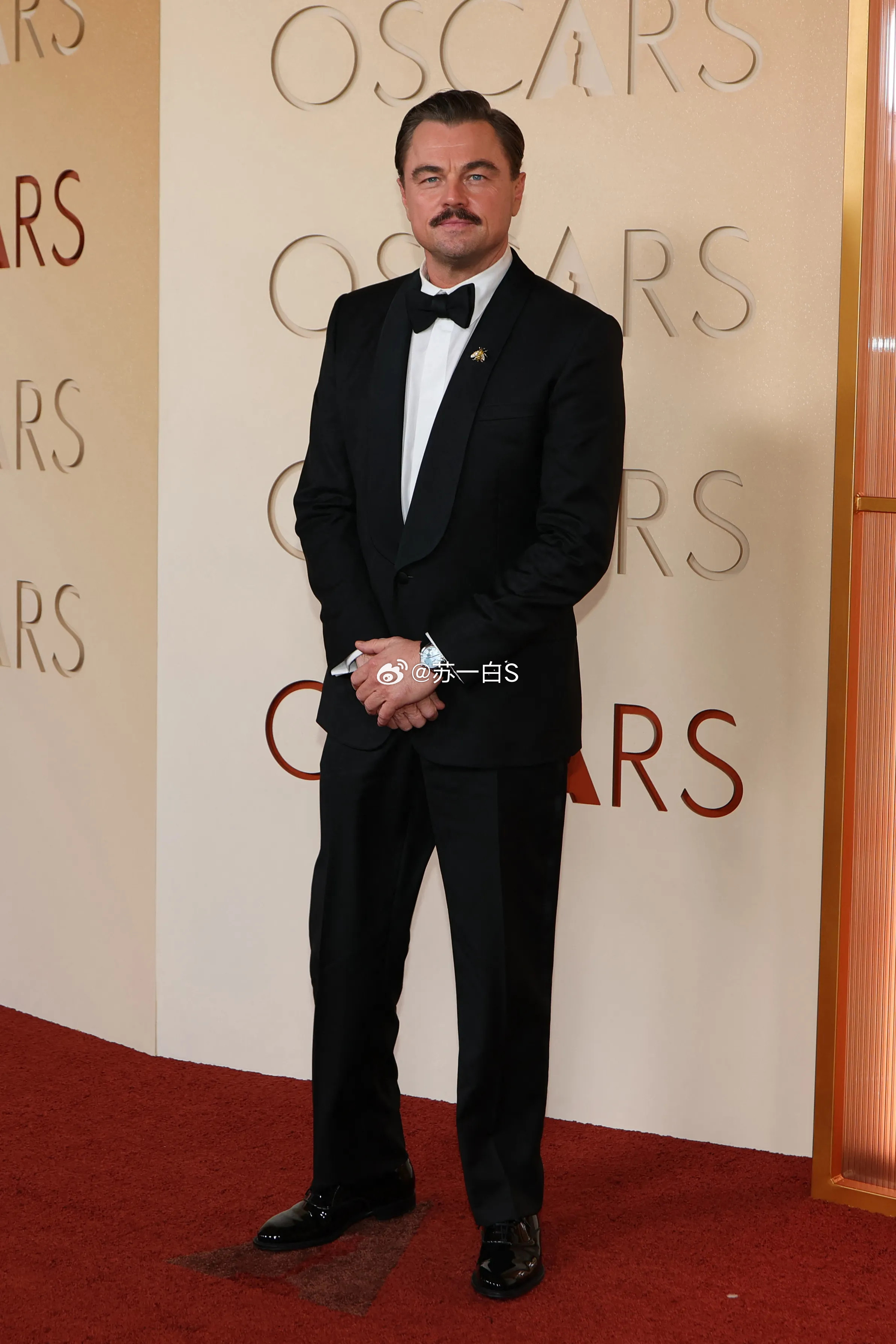 奥斯卡红毯小李子跟女友VittoriaCeretti虽然没一起走红毯，但一同坐