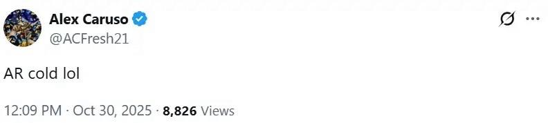 泪目!卡鲁索仍心系旧主!在里夫斯绝杀森林狼后,雷霆后卫卡鲁索发布社媒惊叹小里的