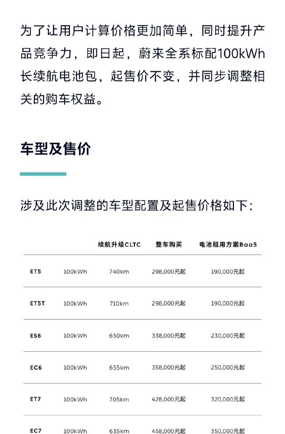 ES8上市的时候，也基本上确定了蔚来「全系下调」的必然性，配合之前100kWh电