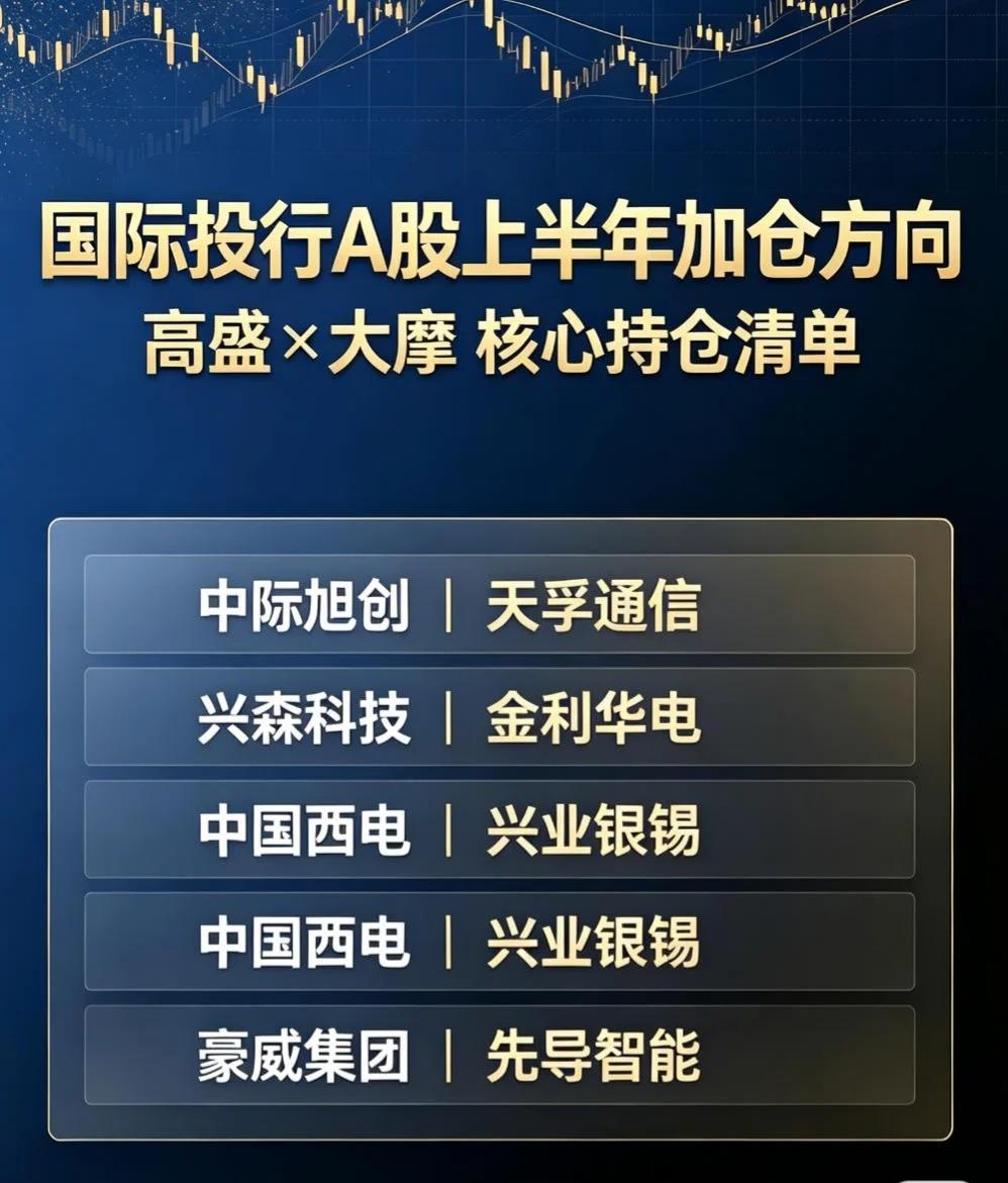 📈国际投行A股上半年加仓方向曝光！高盛×大摩核心持仓清单来了～🔍统计口径