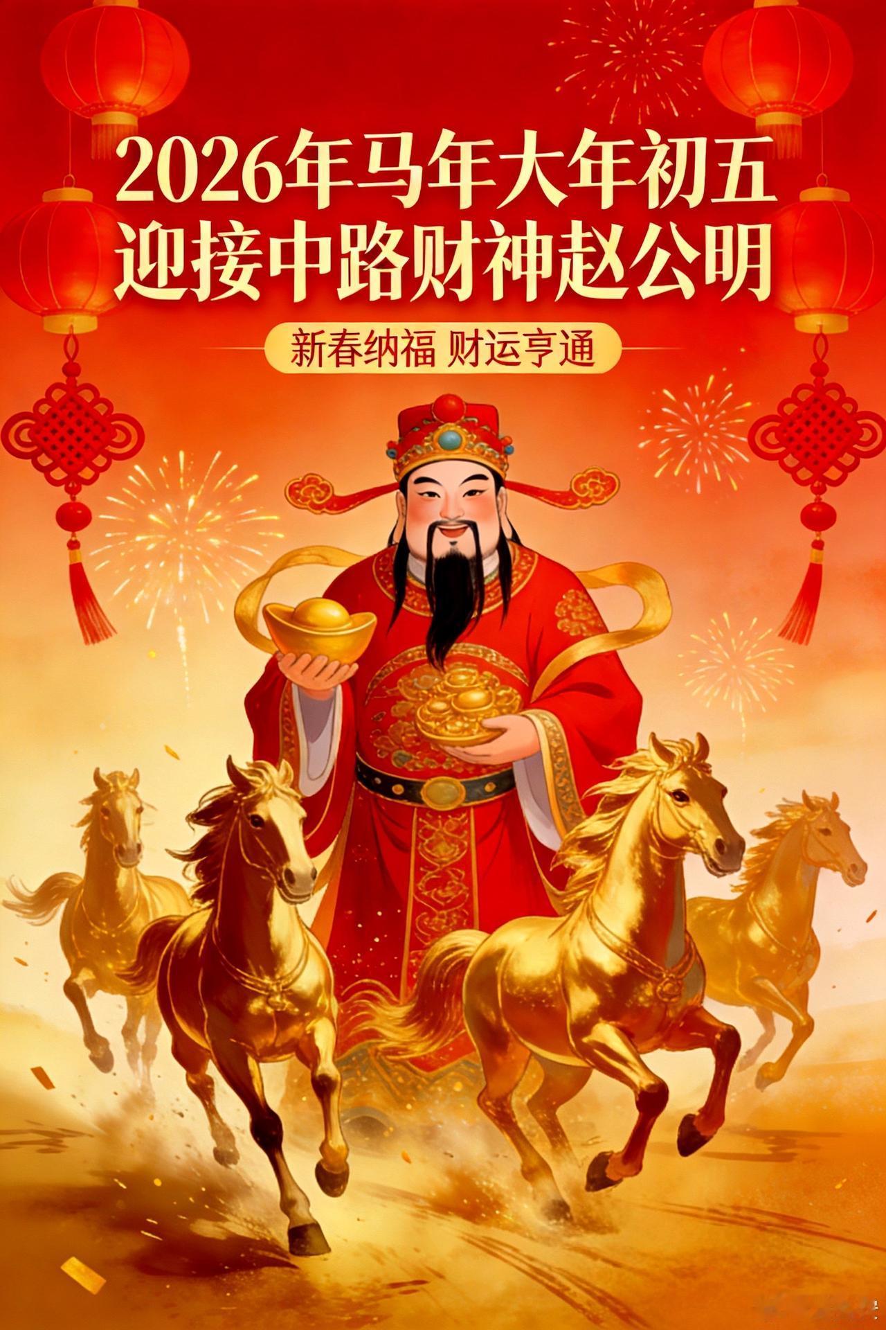 2026年2月21日，正月初五迎财神！这可是个超棒的日子，财神爷的脚步近啦。我必