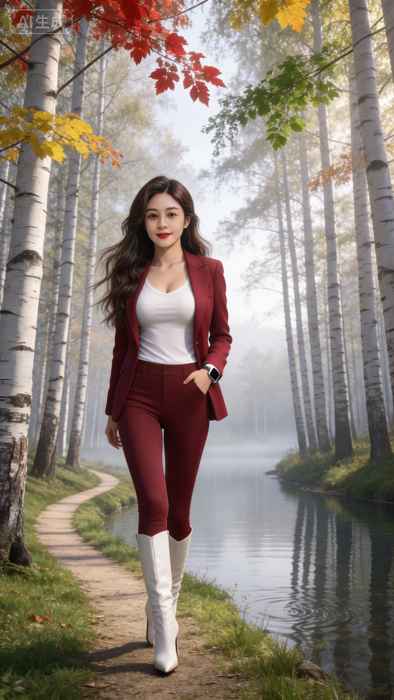 时装穿搭山水美景