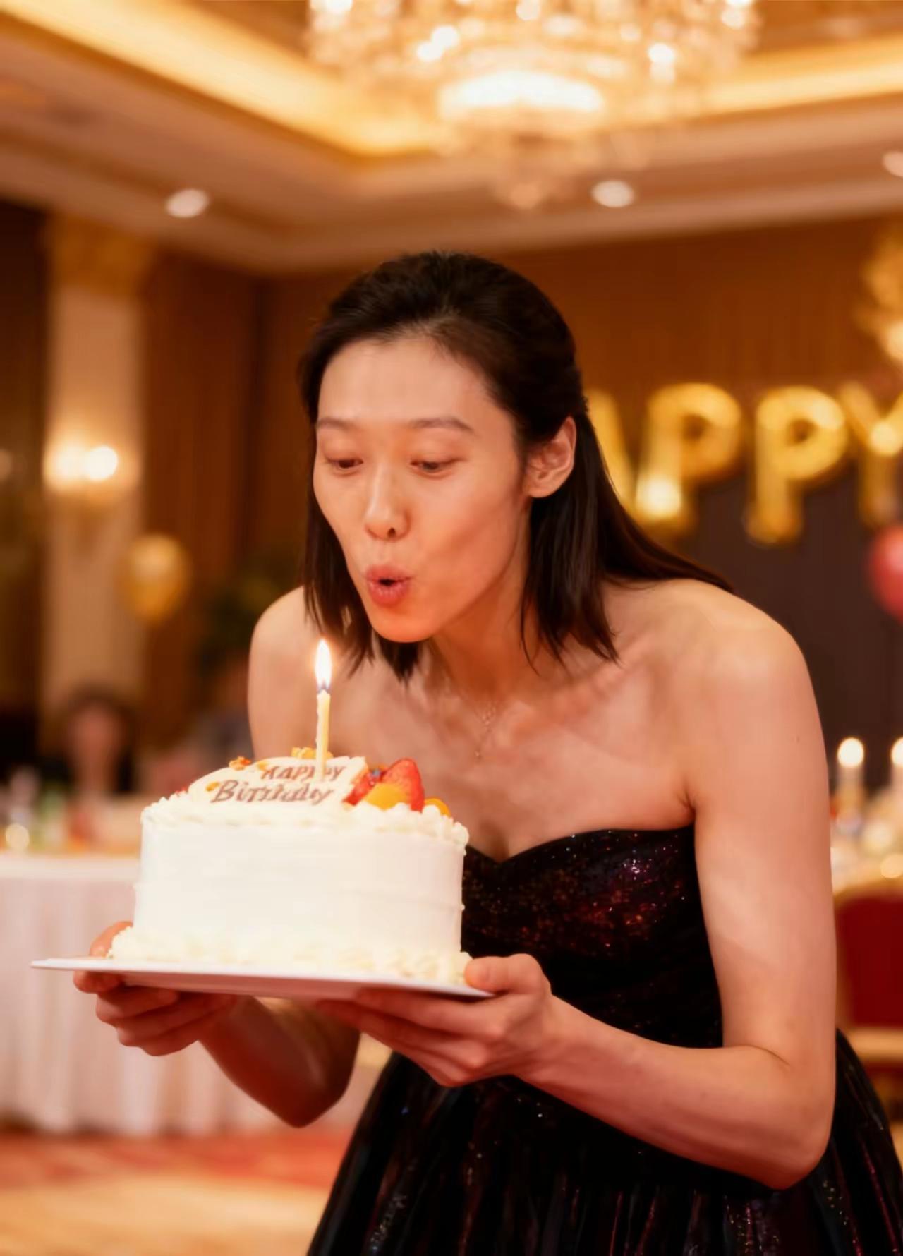 朱婷，普通的农民女儿乡下女孩，排面真是大，一个普通的生日，兴许她的爸妈忙的都忘了