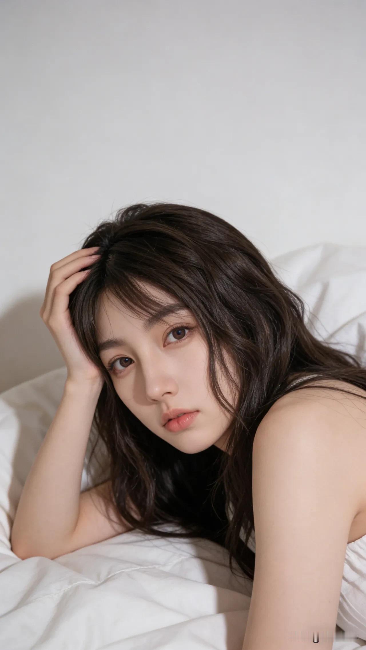 光之影慵懒午后，柔美少女，沉思静谧，自然光下，唯美瞬间沉思静谧氛围沉思少女