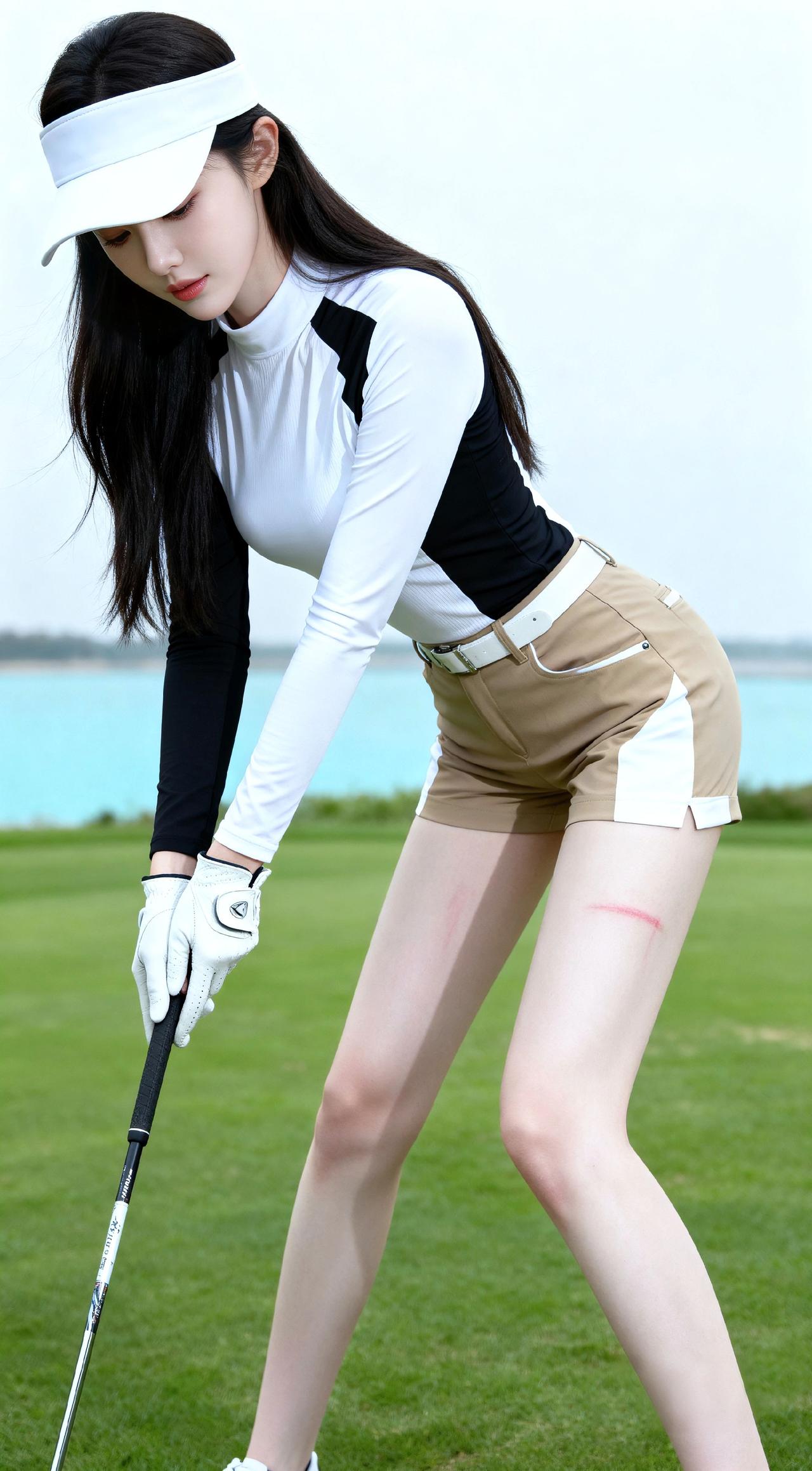 专注的女生最美！高尔夫拍照姿势ootd穿搭摄影约拍