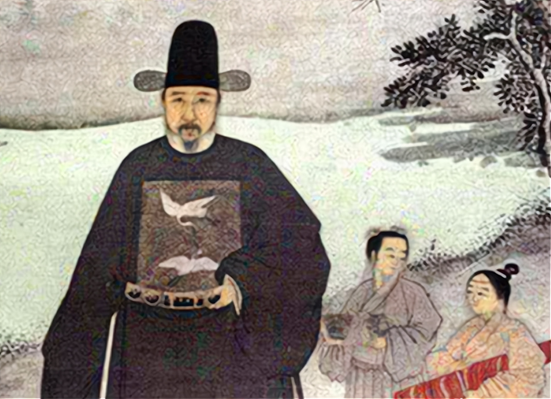 明朝时，有个宰相叫严讷，他想为家乡修建一座宽敞的学堂，可在地基规划时却遇到了一户