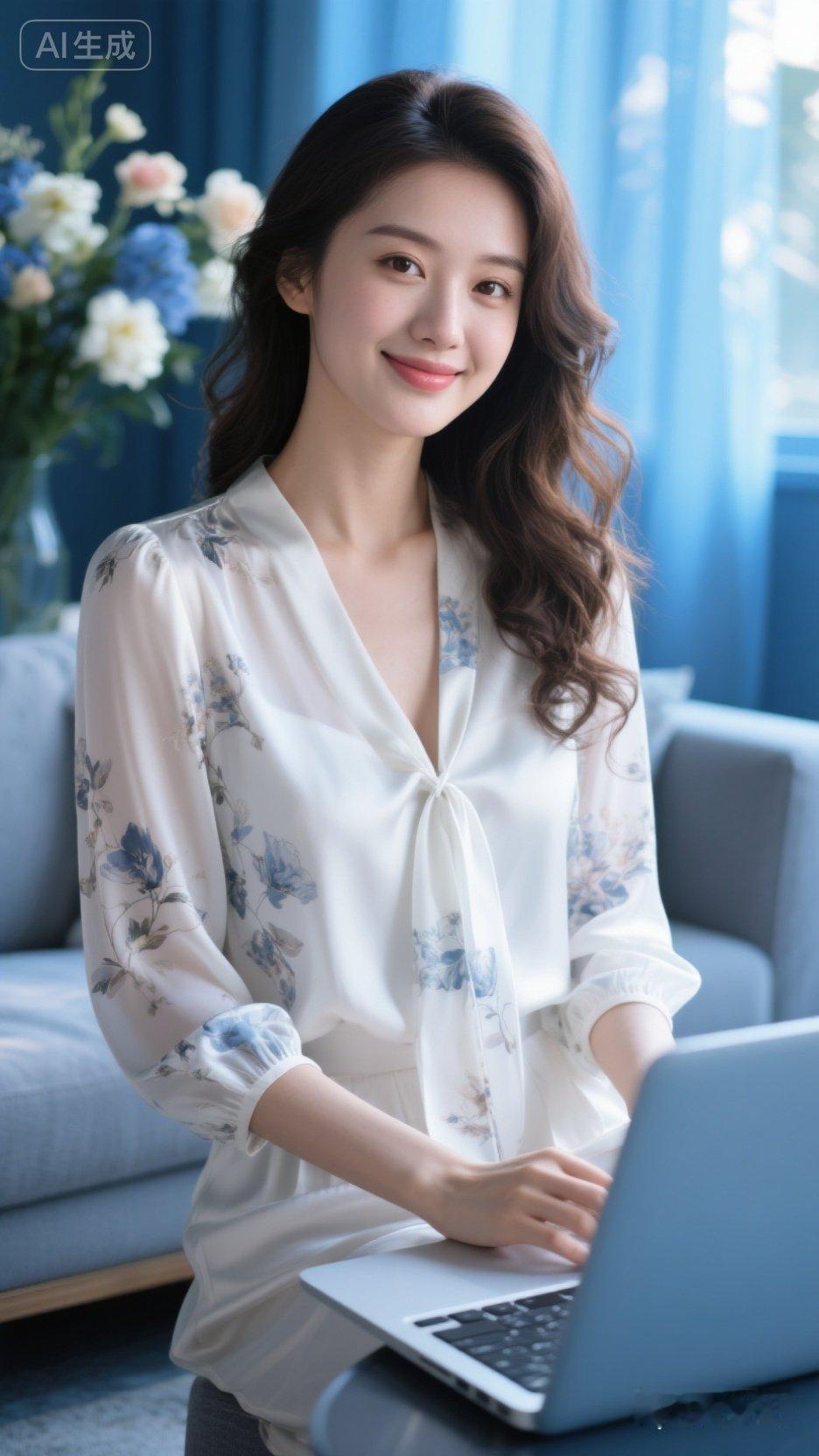 花间美人笑，春风满面来。