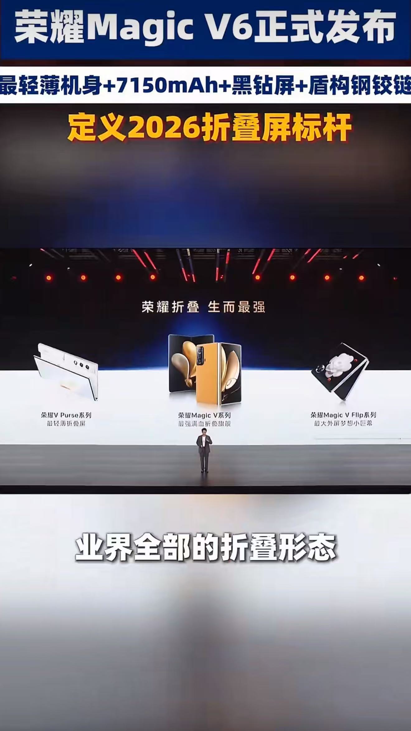 荣耀李健说荣耀折叠屏是最好的荣耀高管回应MagicV6的售价荣耀CEO李健直言：