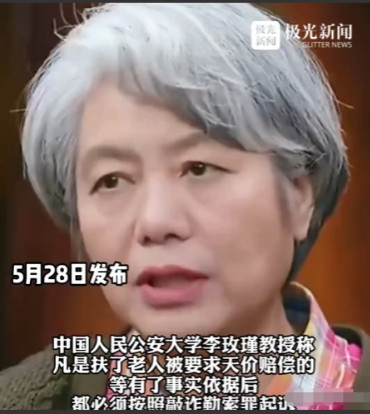 “不够判刑，那就高额罚款！”中国人大李玫瑾教授对“扶老被讹”现象提出建议：凡是扶