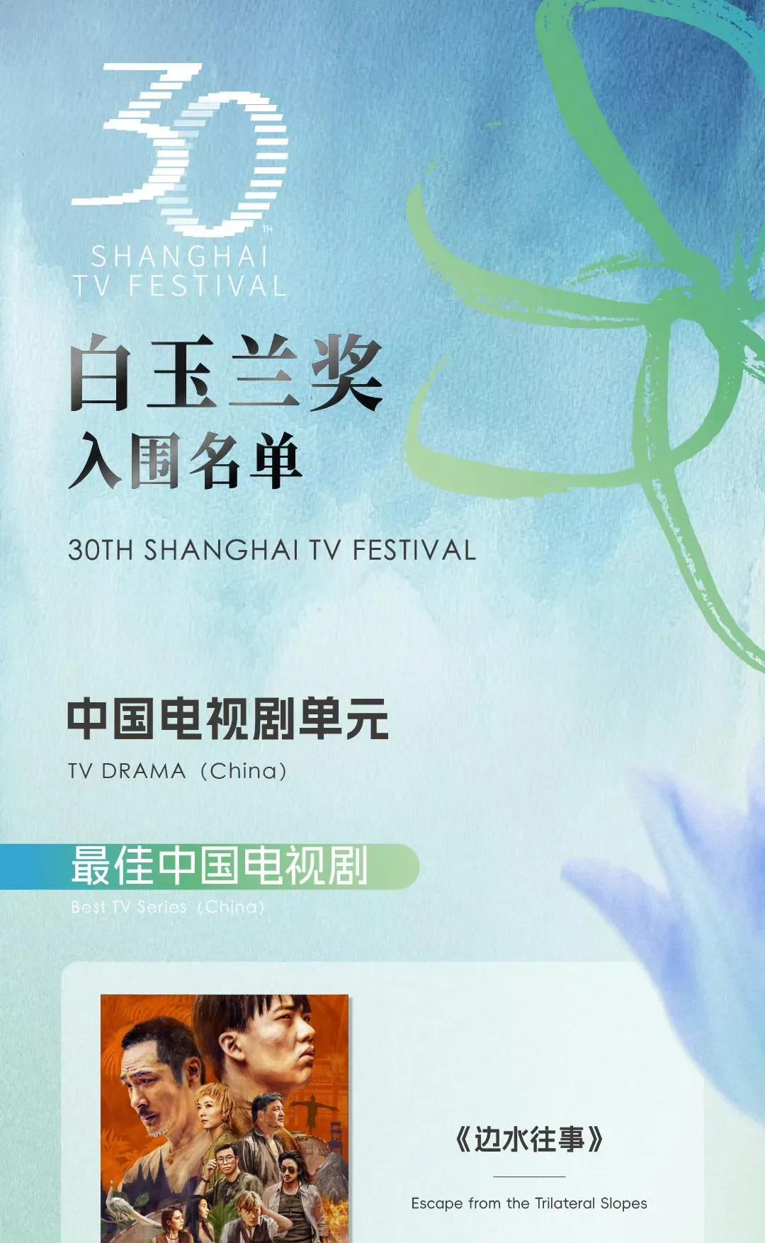 白玉兰入围提名名单第30届白玉兰奖中国电视剧单元入围名单揭晓！众多电视剧剧集在