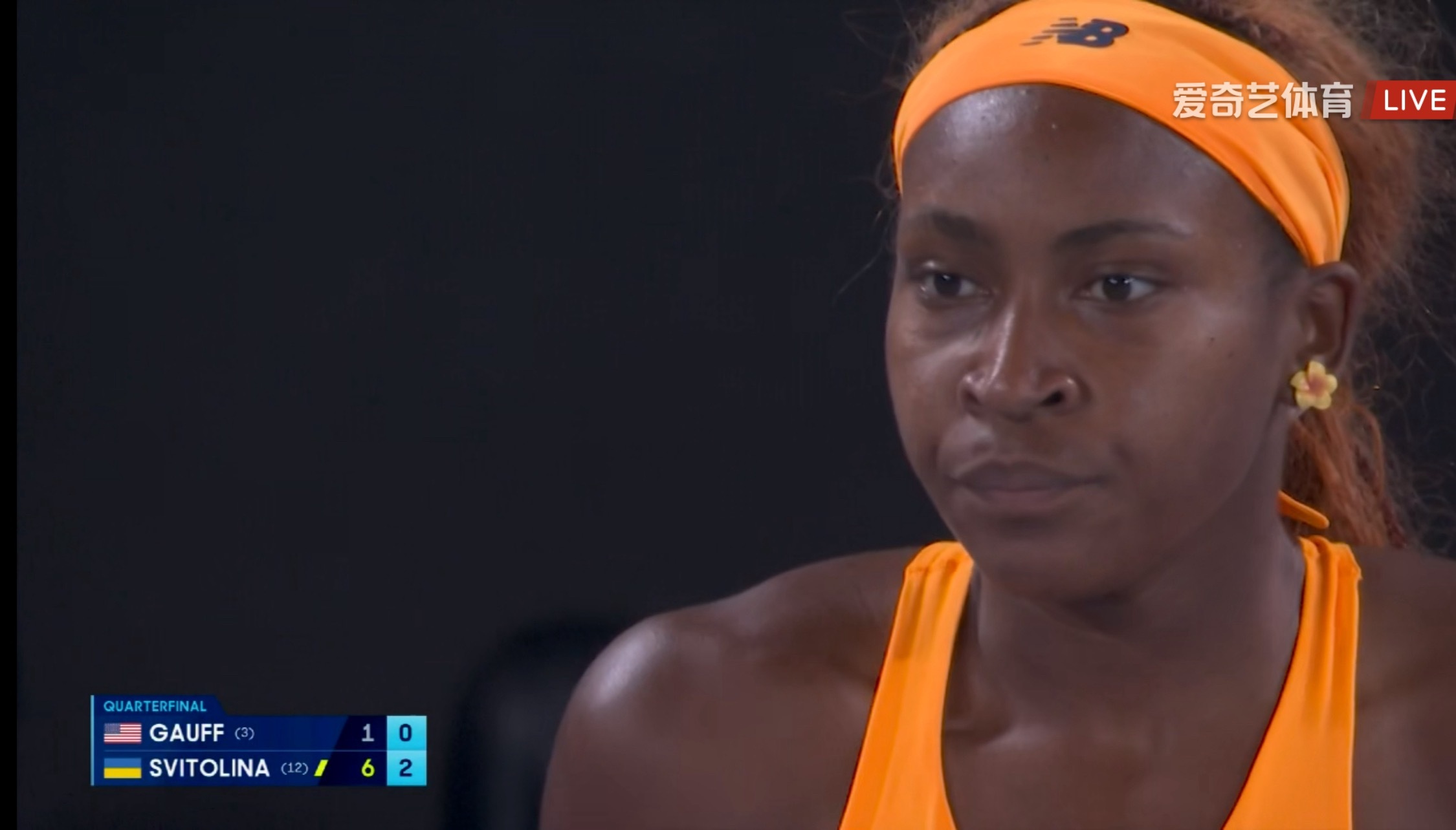 1-6、0-2落后给斯维托丽娜了。高芙在场上看起来非常迷茫、无助。澳网2026