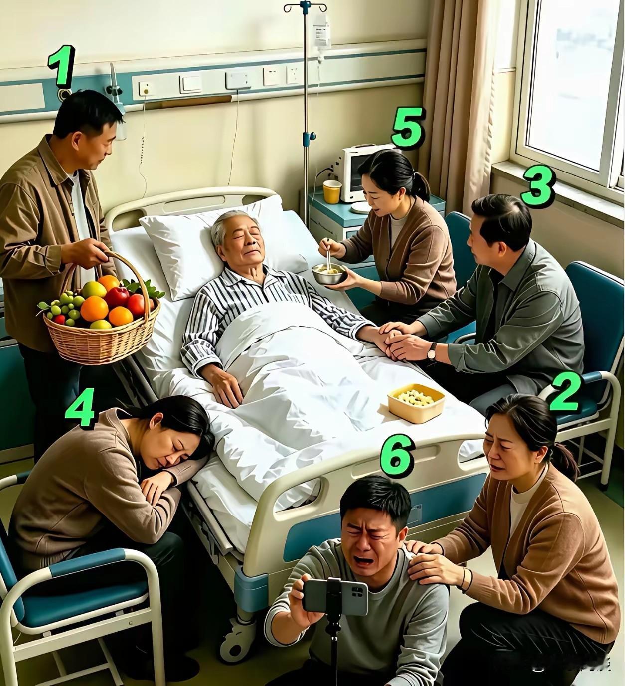 仔细看一看，谁最为孝顺，你看出来了吗？