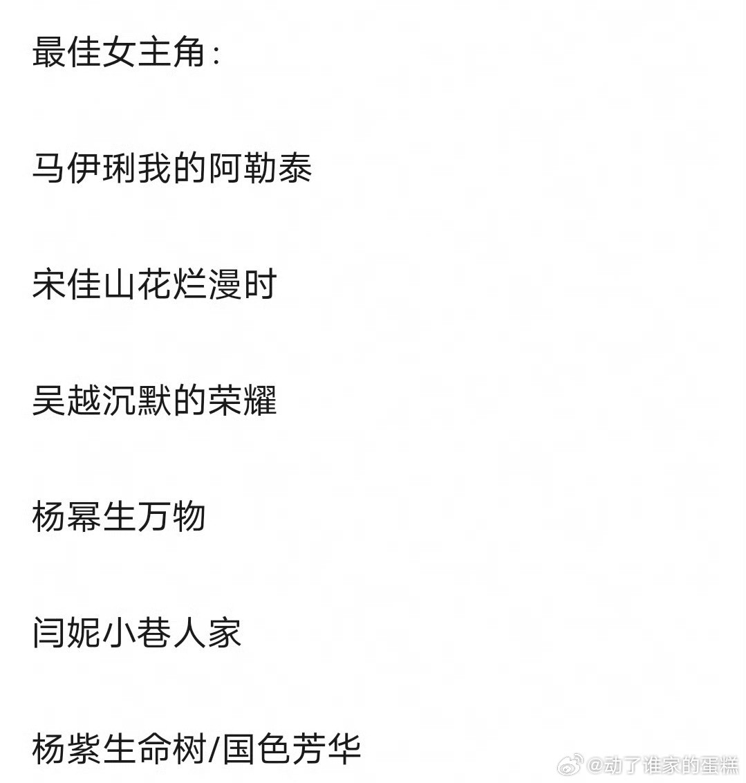 第33届金鹰奖提名名单金鹰奖来了，讨论度比白玉兰小好多男主这边看好靳东老师，女主