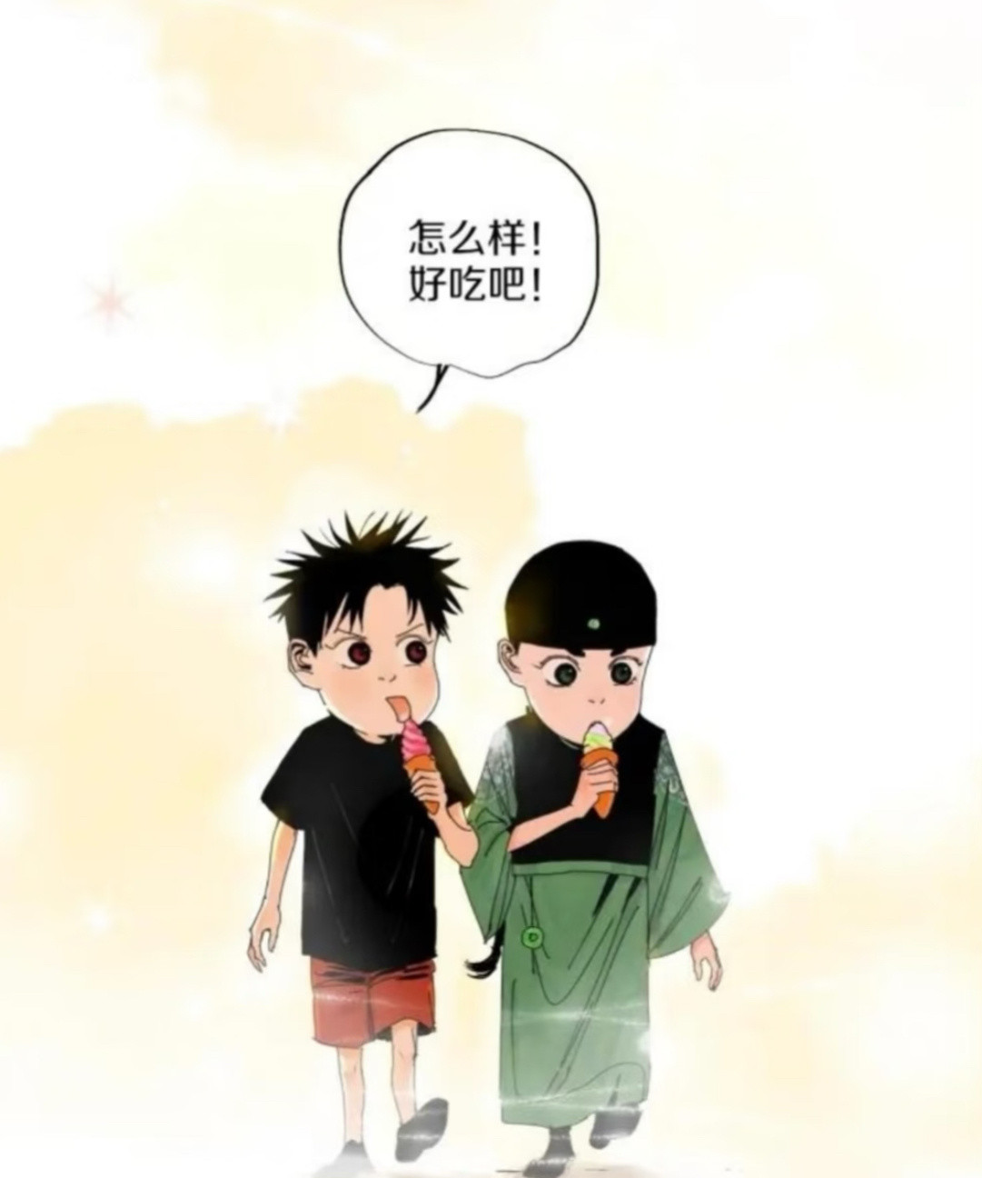 太细节了真的太细节了！🍦小情侣就要一起吃冰淇淋嘻嘻嘻，动漫做的太好了我怎么才发