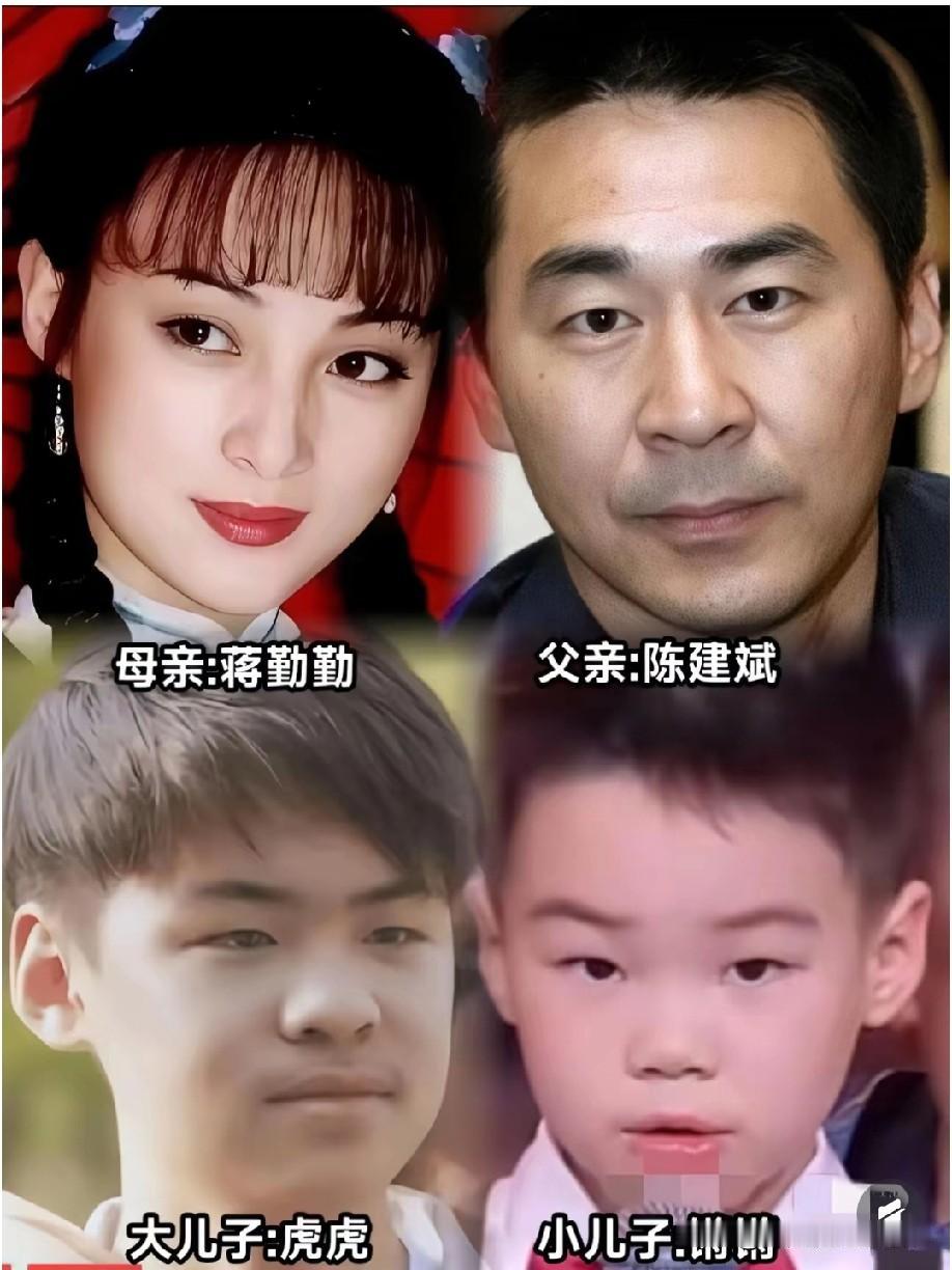 蒋勤勤妥妥中了基因彩票，没遗传母亲，反倒全方位优化父亲五官，和秀气的爸爸格外相像