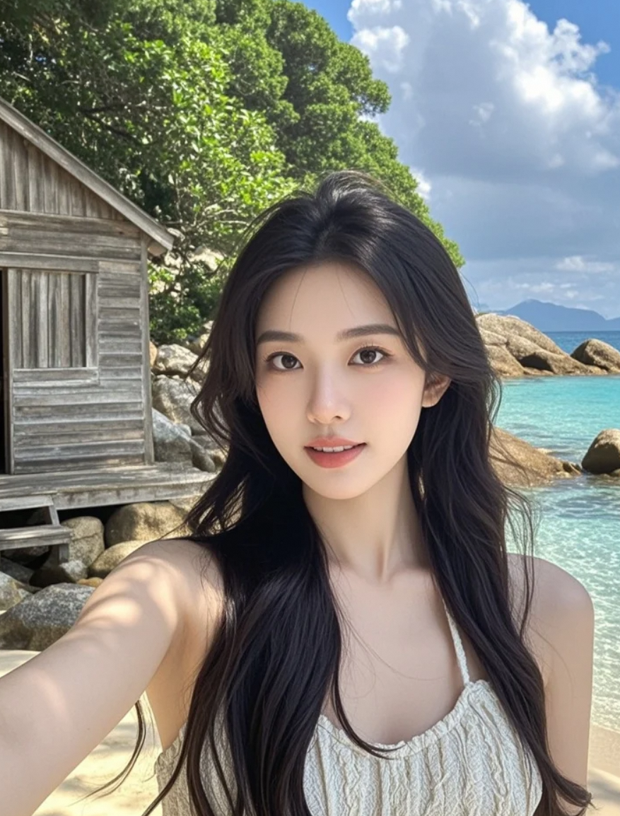 当长发遇到海风，这画面美到让人屏息！