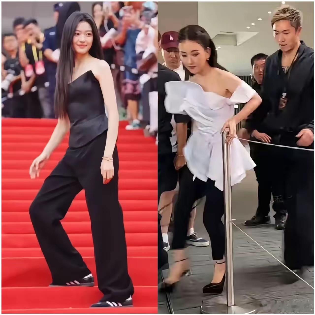 同样是走红毯，孙千和方媛的差距一目了然了，原来真的不是衣服和鞋子的问题，只有身高和气质才是硬伤！​左