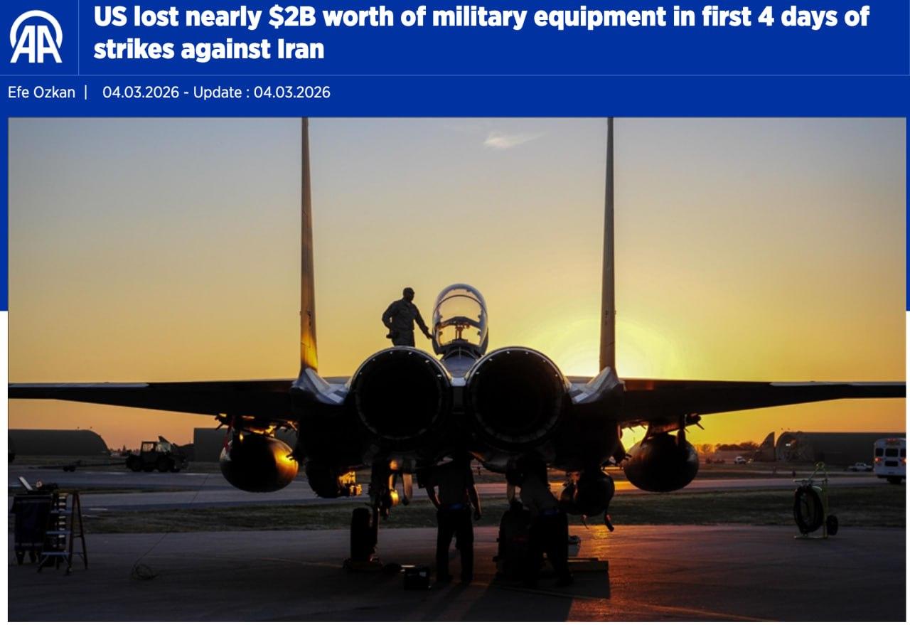 土耳其：伊朗的反击已给美国造成近20亿美元损失据土耳其阿纳多卢通讯社报道，根