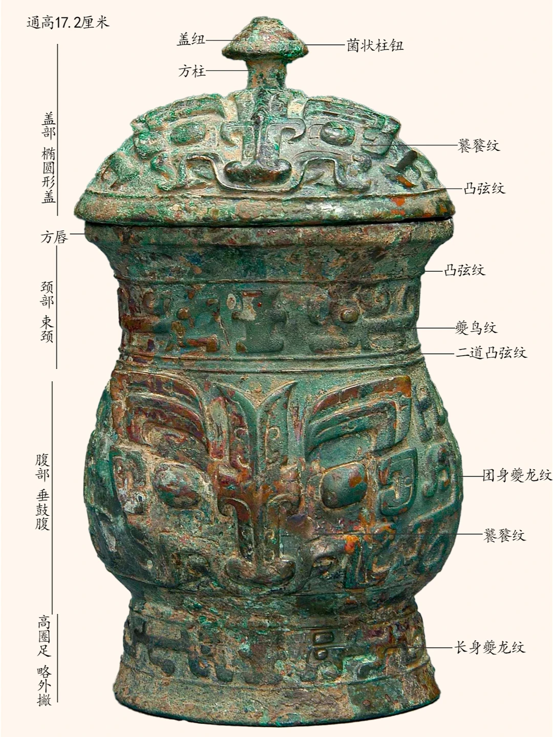 商周青铜器精品赏析：商晚期饕餮纹觯