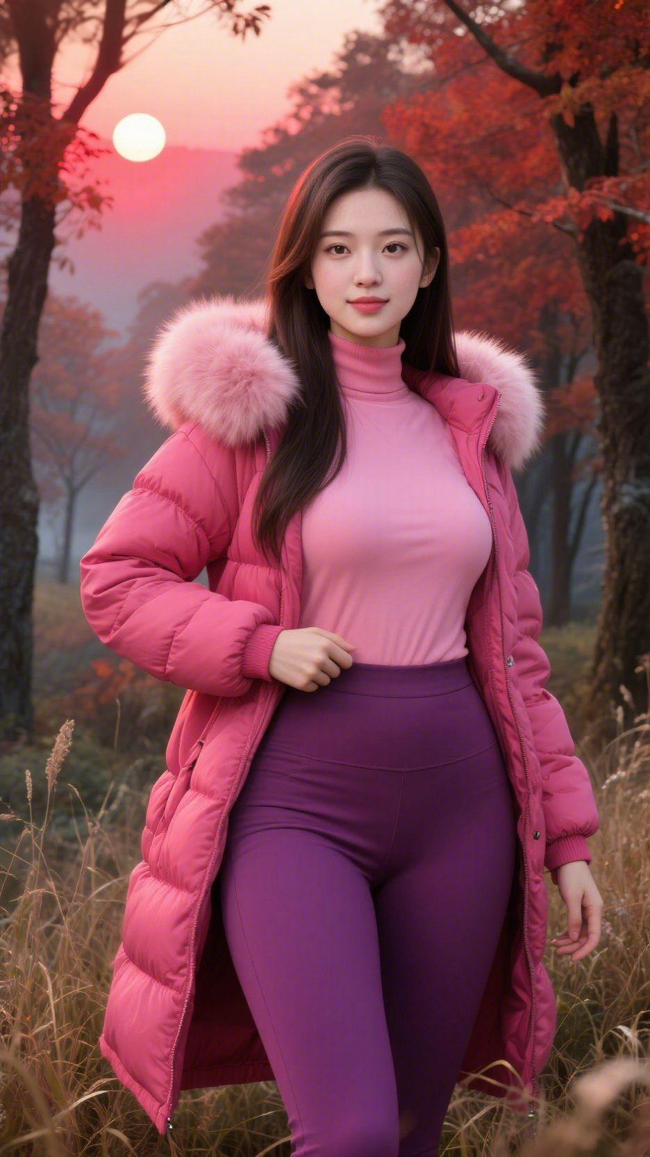 秋意染温柔落日吻过枫林，将漫天霞光揉成温柔的绯色。秋风掠过草甸，裹挟着草木