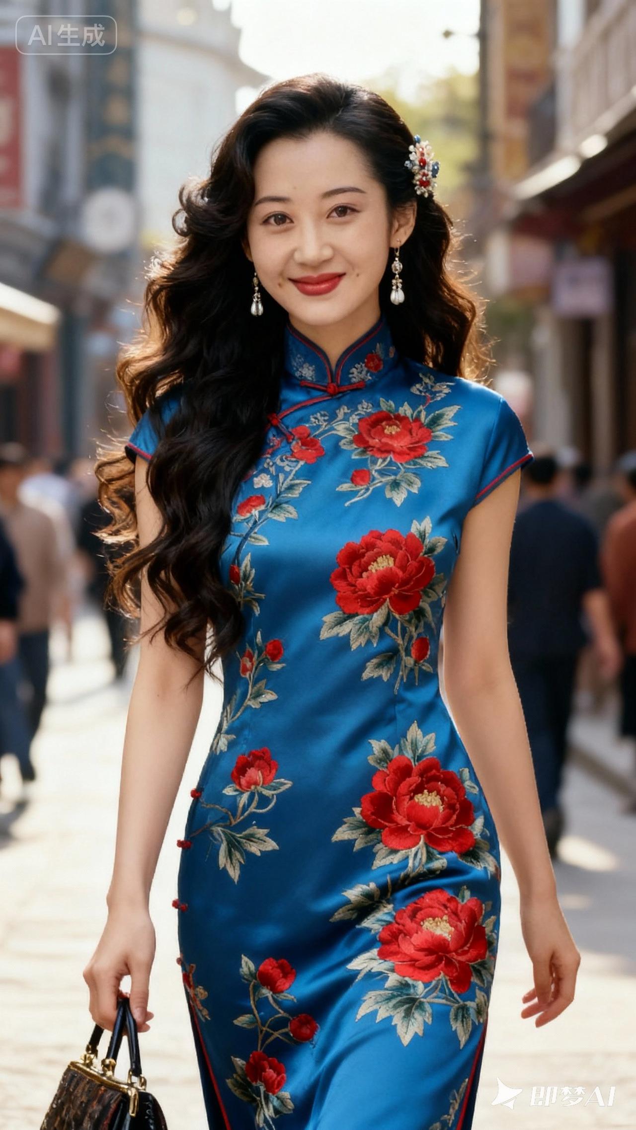 优雅旗袍秀，红艳动人，步履生辉！🌸💃