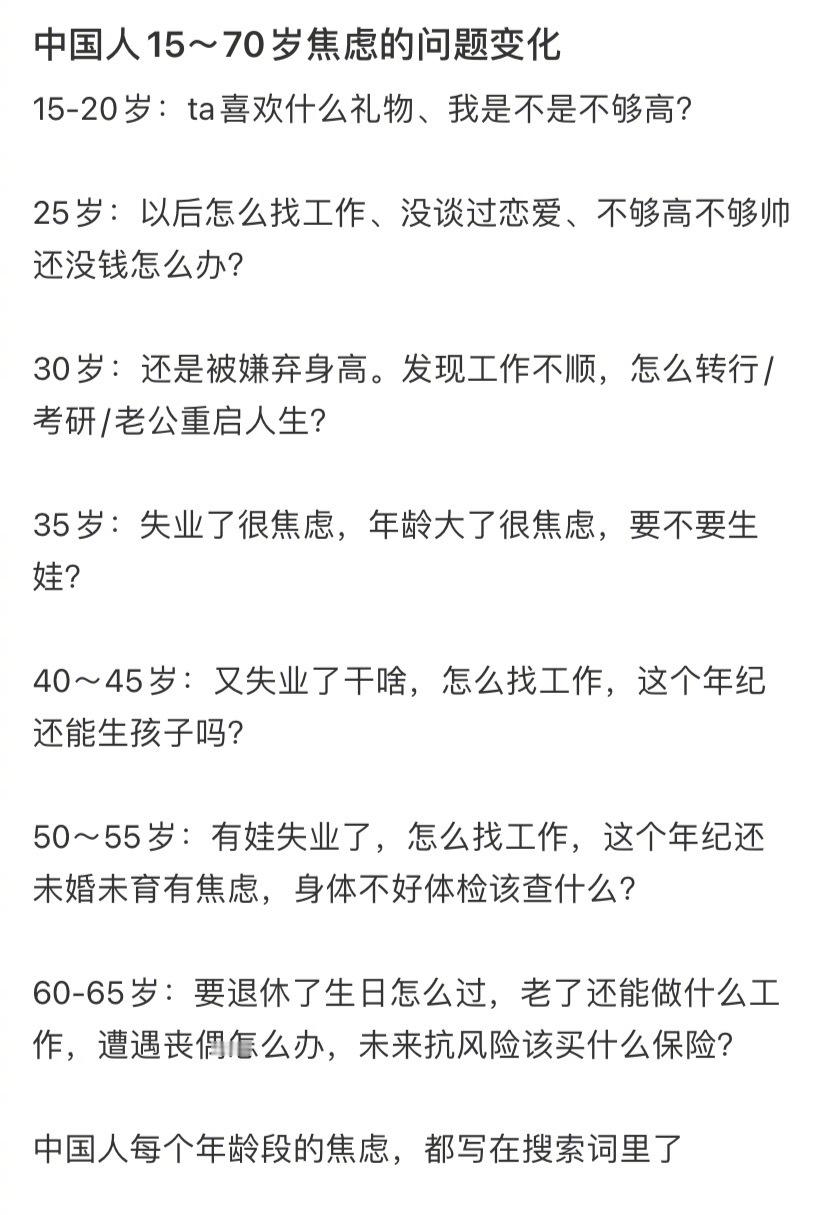 一生焦虑的中国人[捂脸哭]​​​