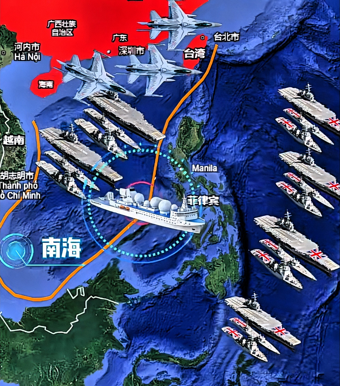 中国这次在南海险些吃大亏！菲律宾上演“大船欺小船”的闹剧，幸亏055型驱逐舰及时