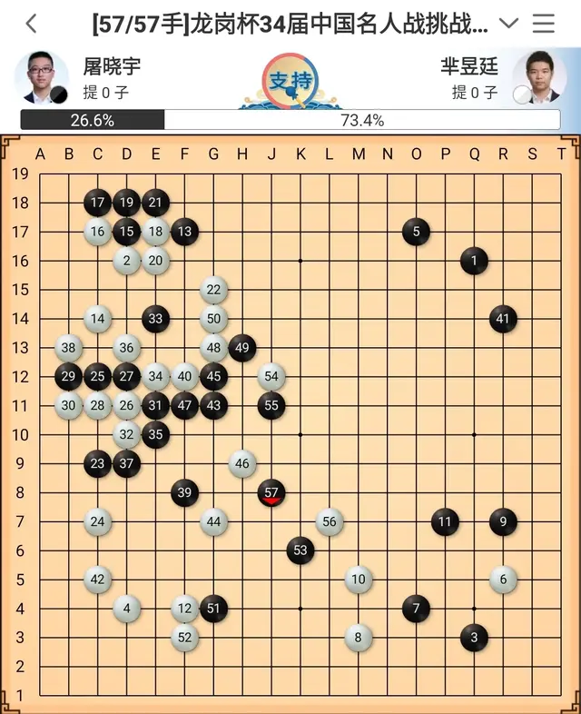 第34届中国围棋名人战三番棋第一番, 屠晓宇执黑挑战芈昱廷