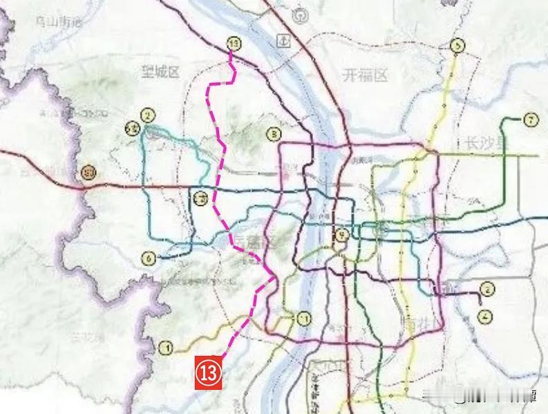 长沙地铁13号线最新规划！项目规划建设部分起于大泽湖，过金星北、观音岩、尖山湖
