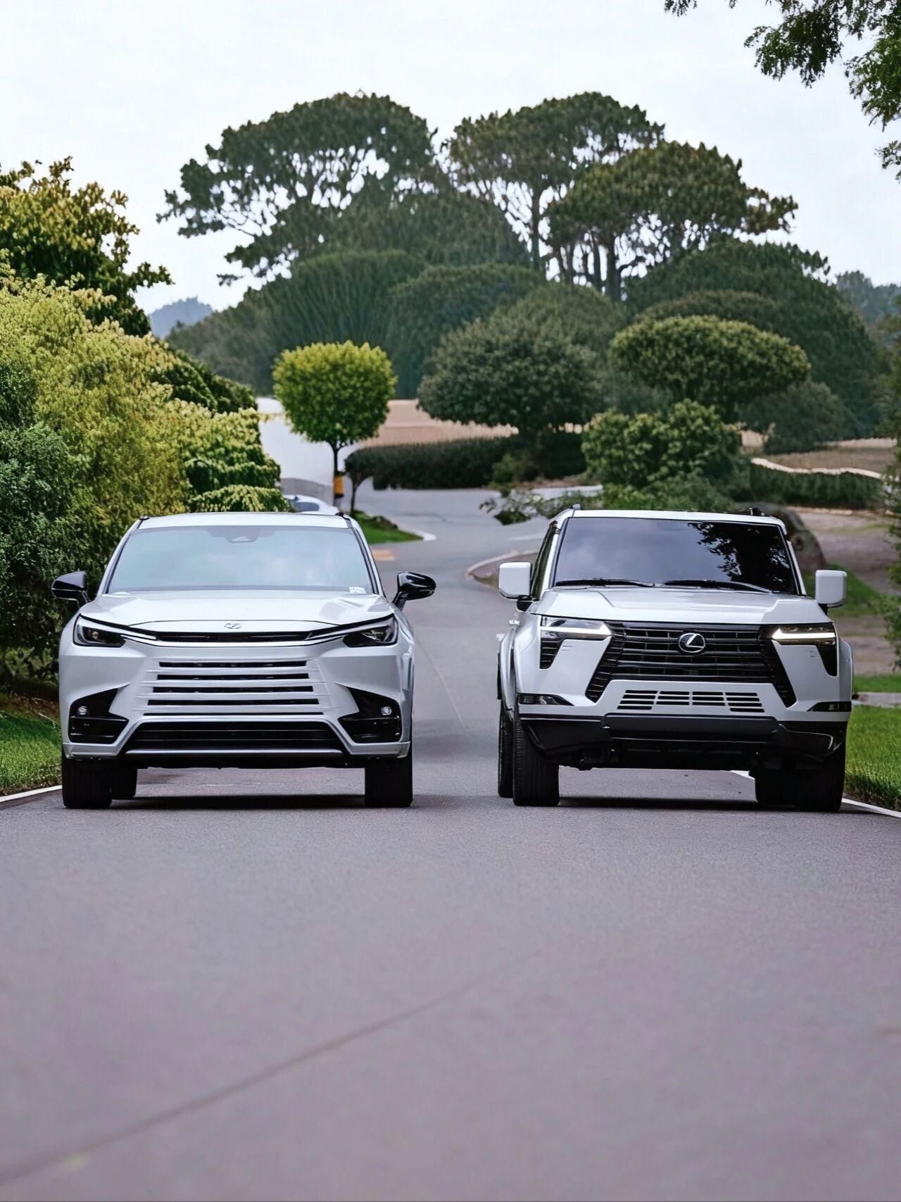 雷克萨斯两款SUV同框,你更钟意谁?左边是主打家用的雷克萨斯TX,以三排奢适空间