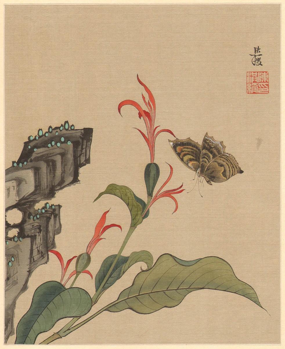 【一笔古雅藏生机，陈洪绶这套花鸟草虫，静得让人心安】明末的笔墨里，总少不了陈洪