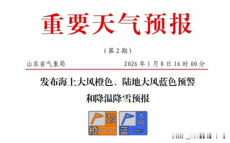 暴暴暴……暴雪要来了。1月8日傍晚，山东省气象台双预警齐发，预计9-11日有大